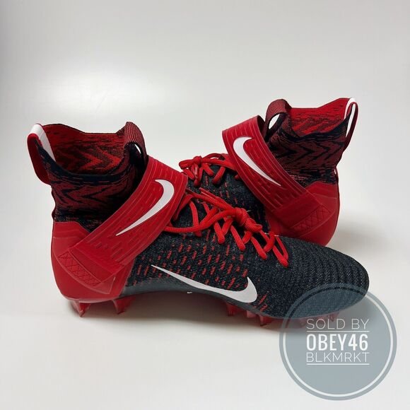 Nike Alpha Menace Elite 2 Flyknit Football Cleats Black/Red BV2077-009 Size 15 - Picture 6 of 7